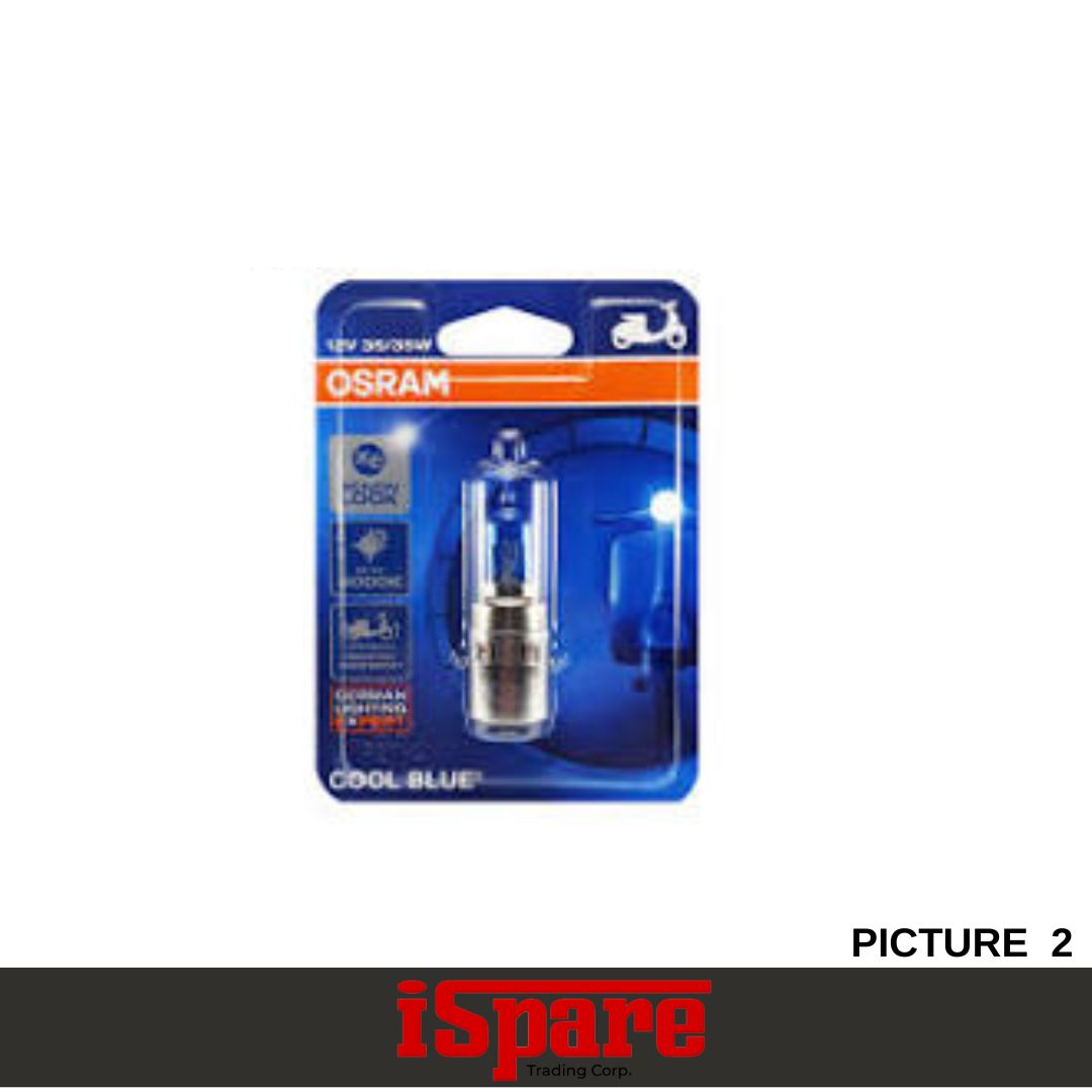 MC BULB-OSRAM-OSR08 (62337CB-01B) P15 D-25-1 COOL BLUE HALOGEN BULB-12V 35/35W 1LEG