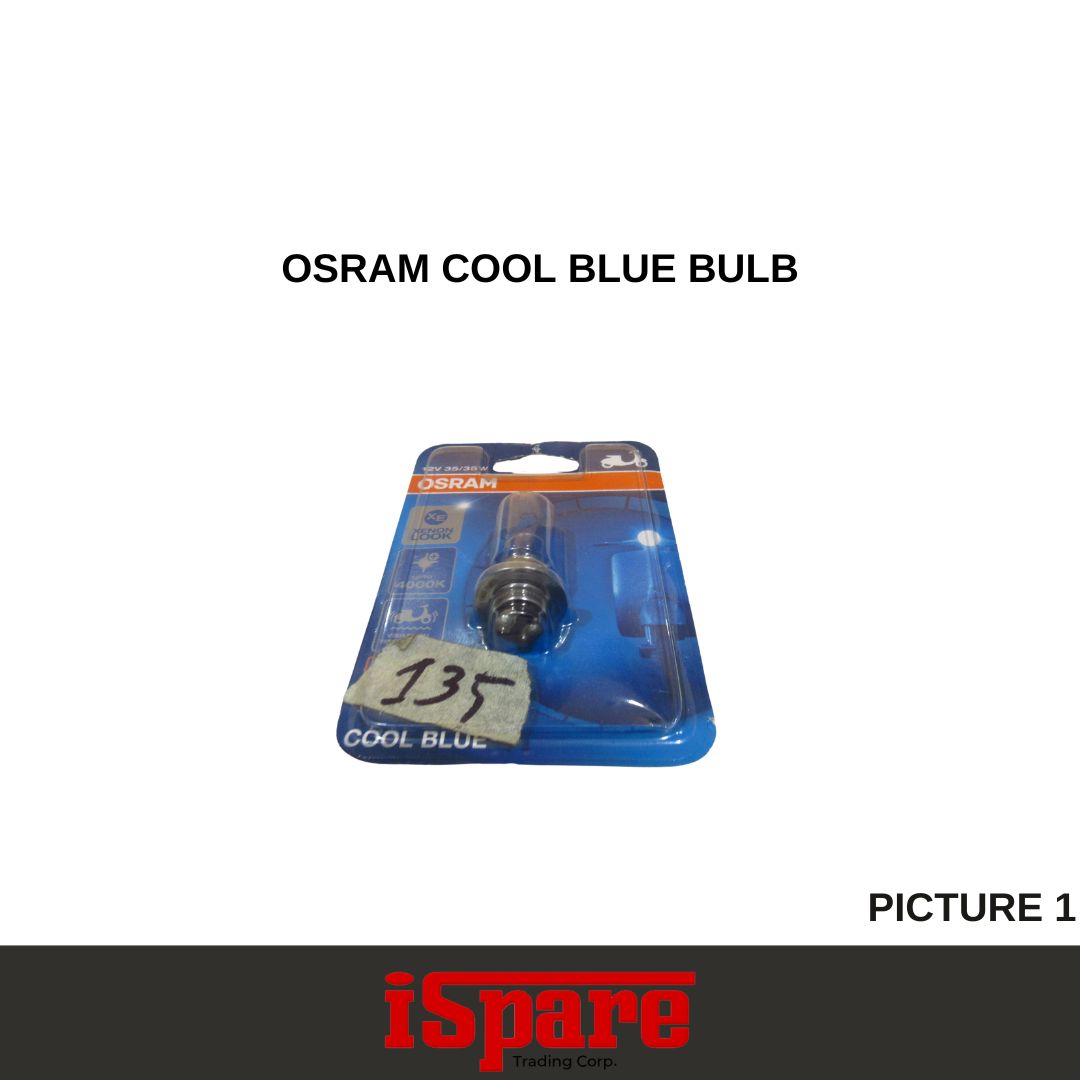 MC BULB-OSRAM-OSR08 (62337CB-01B) P15 D-25-1 COOL BLUE HALOGEN BULB-12V 35/35W 1LEG