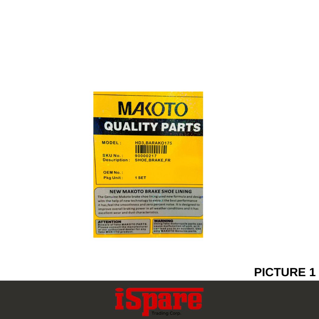 MAKOTO, KAWASAKI HD3 BARAKO175 FR BRAKE SHOE