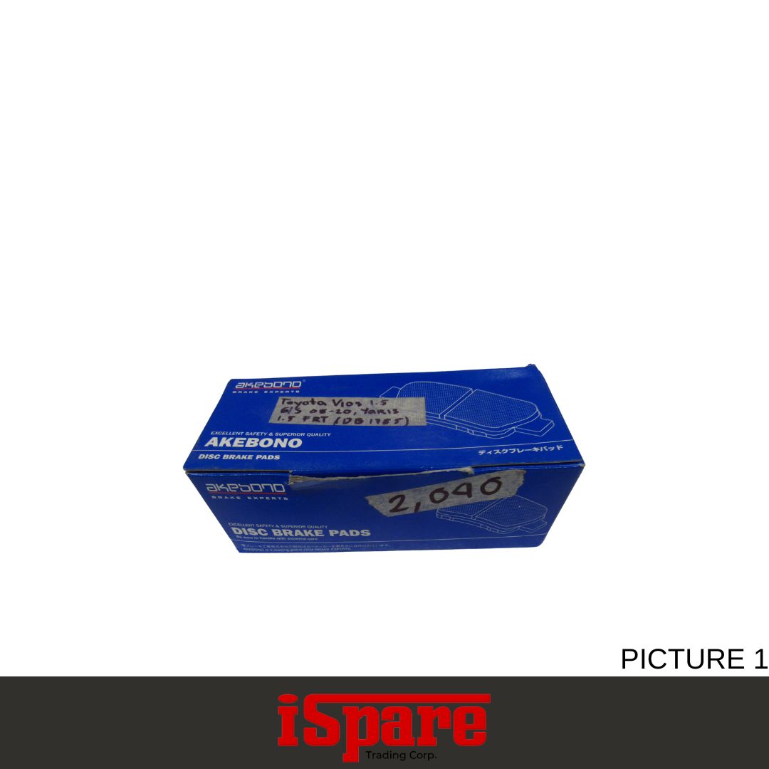 AKEBONO, TOYOTA VIOS 1.5 G S 08-20, FRT BRAKE PADS