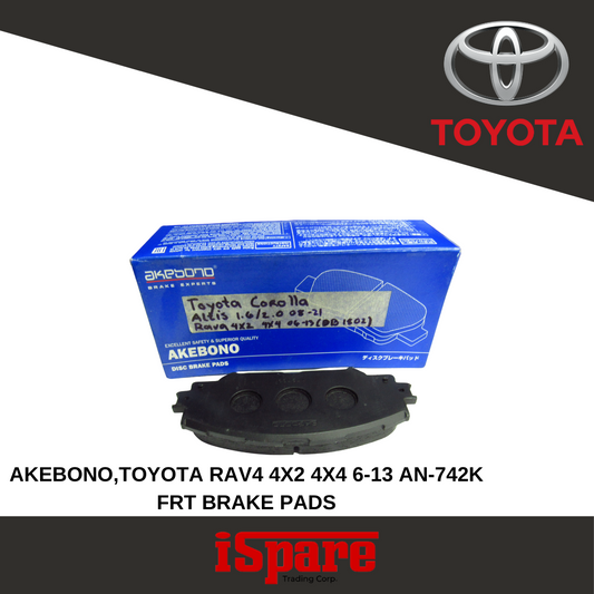 AKEBONO, TOYOTA RAV 4X2 4X4 6-13 FRT BRAKE PADS