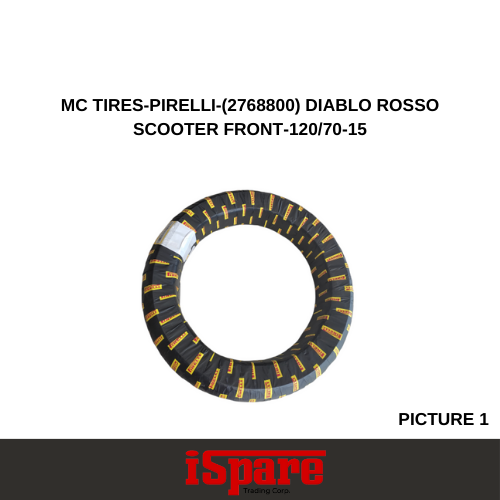 MC TIRES-PIRELLI-(2768800) DIABLO ROSSO SCOOTER FRONT-120/70-15