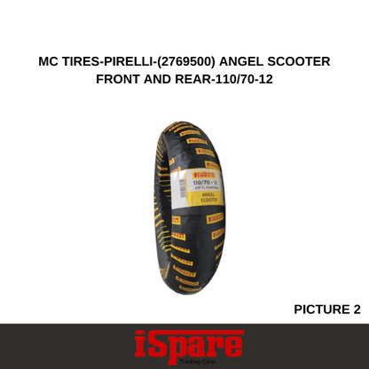 MC TIRES-PIRELLI-(2769500) ANGEL SCOOTER FRONT AND REAR-110/70-12
