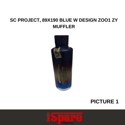 SC PROJECT, 89X190 BLUE W DESIGN ZOO1 ZY MUFFLER