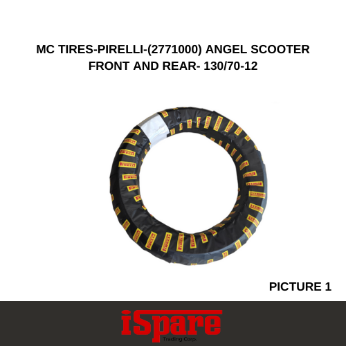 MC TIRES-PIRELLI-(2771000) ANGEL SCOOTER FRONT AND REAR- 130/70-12