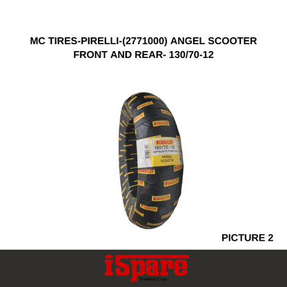 MC TIRES-PIRELLI-(2771000) ANGEL SCOOTER FRONT AND REAR- 130/70-12