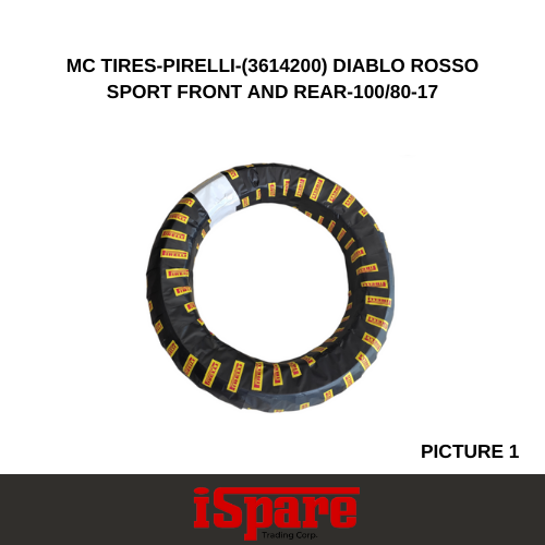 MC TIRES-PIRELLI-(3614200) DIABLO ROSSO SPORT FRONT AND REAR-100/80-17