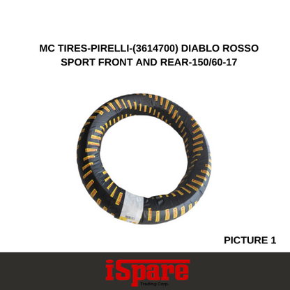 MC TIRES-PIRELLI-( ) DIABLO ROSSO SPORT FRONT AND REAR-150/60-17