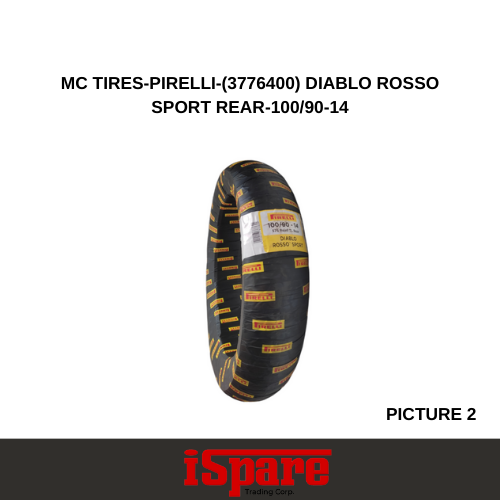 MC TIRES-PIRELLI-(3776400) DIABLO ROSSO SPORT REAR-100/90-14