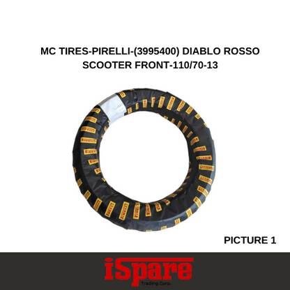MC TIRES-PIRELLI-(3995400) DIABLO ROSSO SCOOTER FRONT-110/70-13