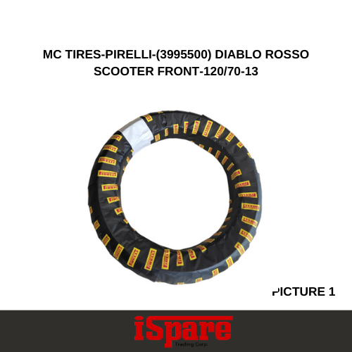 MC TIRES-PIRELLI-(3995500) DIABLO ROSSO SCOOTER FRONT-120/70-13