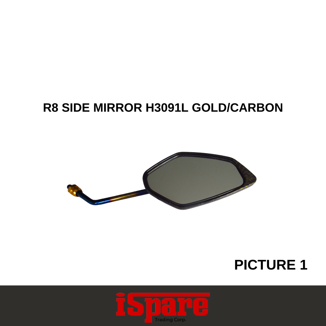 R8 SIDE MIRROR H3091L GOLD-CARBON