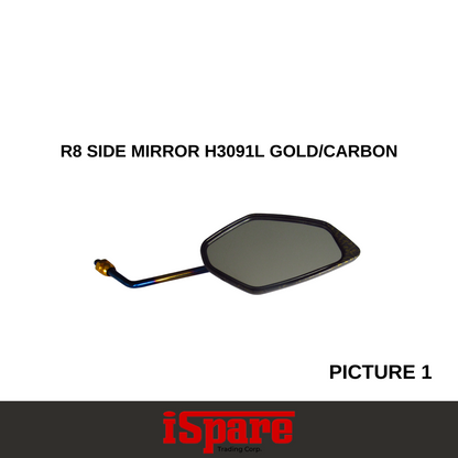 R8 SIDE MIRROR H3091L GOLD-CARBON