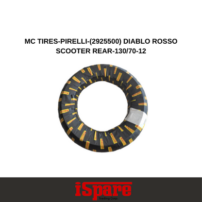 MC TIRES-PIRELLI-(2925500) DIABLO ROSSO SCOOTER REAR-130/70-12