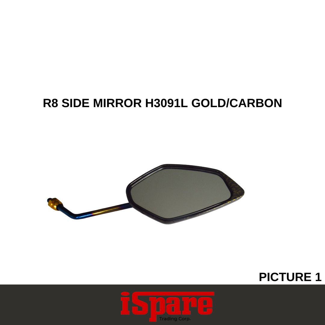 R8 SIDE MIRROR H3091L GOLD-CARBON