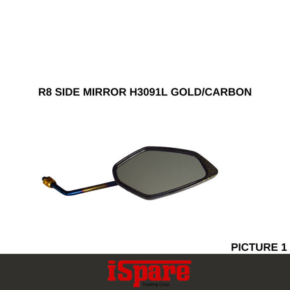 R8 SIDE MIRROR H3091L GOLD-CARBON