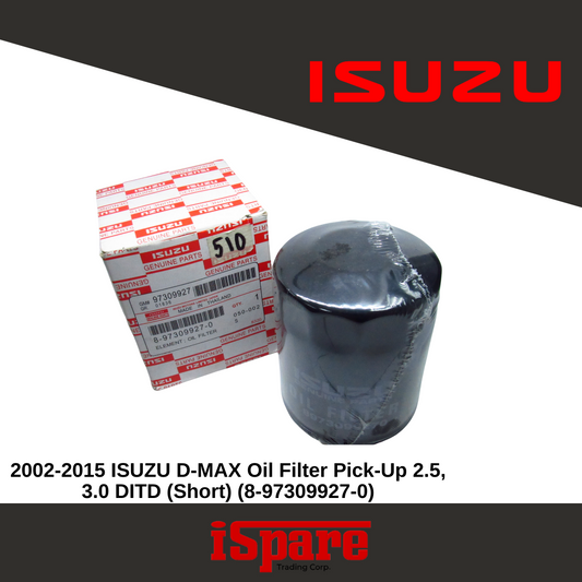 Oil Filter (8-97309927-0) IZUZU Dmax Pick up 2.5, 3.0 (short)