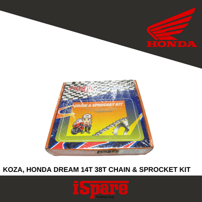 KOZA, HONDA DREAM 14T 38T CHAIN & SPROCKET KIT