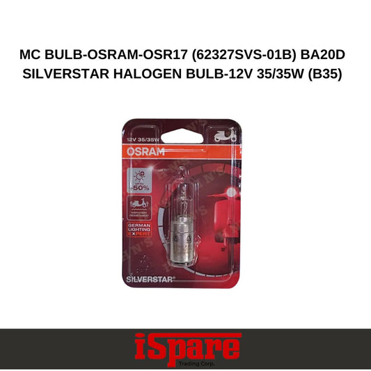 MC BULB-OSRAM-OSR17 (62327SVS-01B) BA20D SILVERSTAR HALOGEN BULB-12V 35/35W (B35)