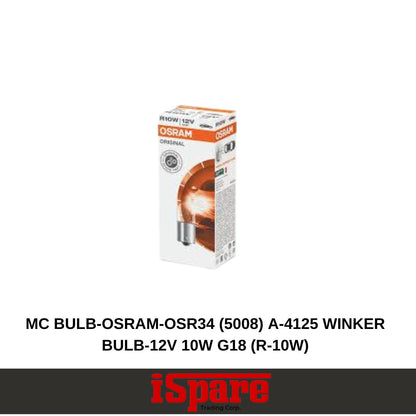 MC BULB-OSRAM-OSR34 (5008) A-4125 WINKER BULB-12V 10W G18 (R-10W)