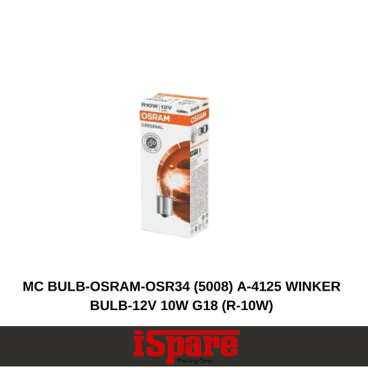 MC BULB-OSRAM-OSR34 (5008) A-4125 WINKER BULB-12V 10W G18 (R-10W)