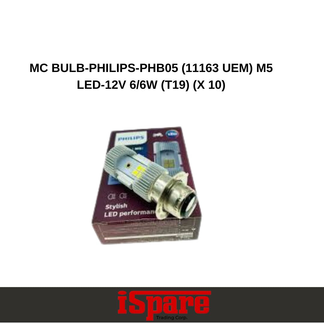 MC BULB-PHILIPS-PHB05 (11163 UEM) M5 LED-12V 6/6W (T19) (X 10)