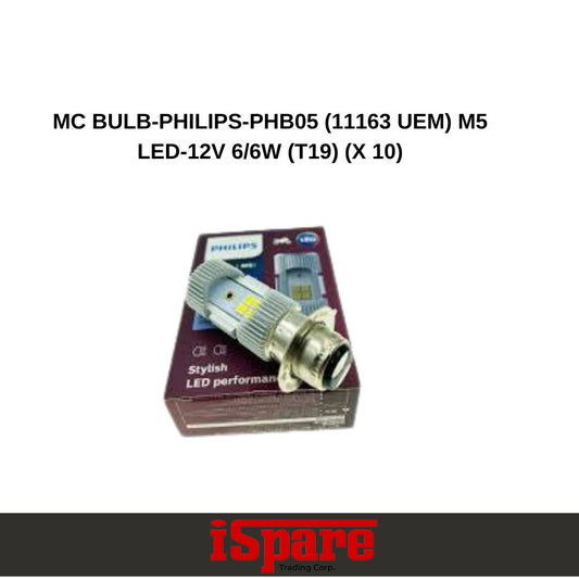 MC BULB-PHILIPS-PHB05 (11163 UEM) M5 LED-12V 6/6W (T19) (X 10)