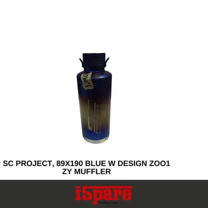 SC PROJECT, 89X190 BLUE W DESIGN ZOO1 ZY MUFFLER