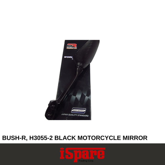 BUSH-R, H3055-2 BLACK MOTORCYCLE MIRROR