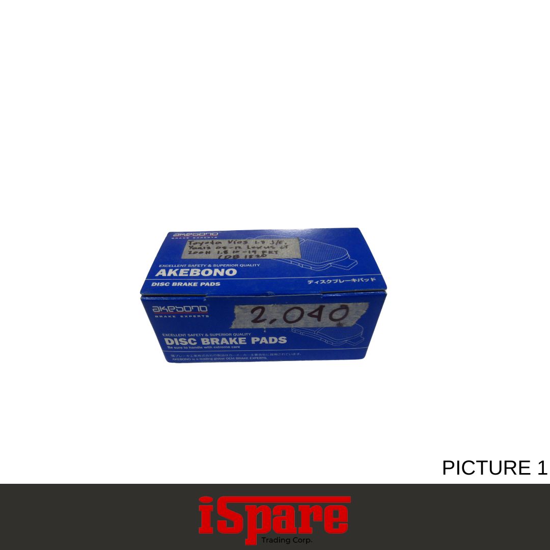 AKEBONO, TOYOTA VIOS 1.3 J E, 08-12, FRT BRAKE PADS
